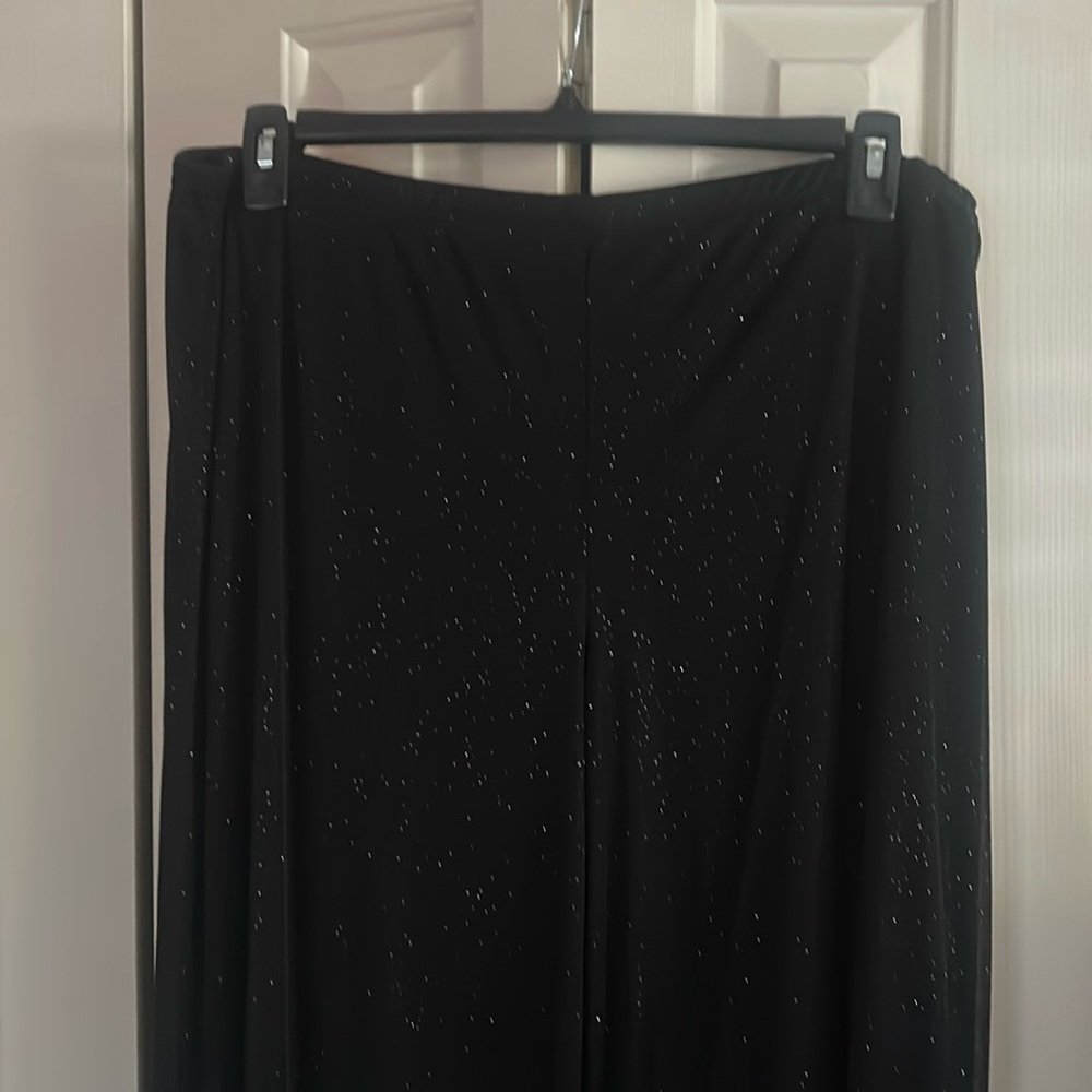 Black wide leg dress pants silver sparkly things